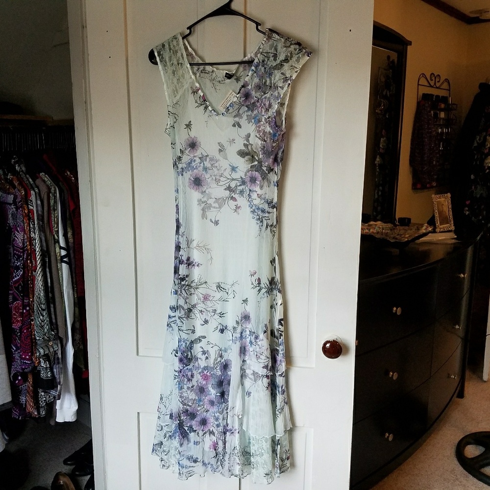 Komarov Blue/Lilac Flower Dress